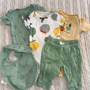 Carter's Green and Yellow Baby Outfit Set